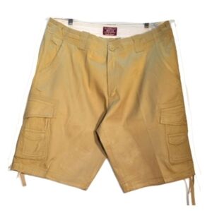 Matchstick Short Cargo Khak Relax Men 38x12 Mid Rise Dark Tan 8 Pocket Dadcore